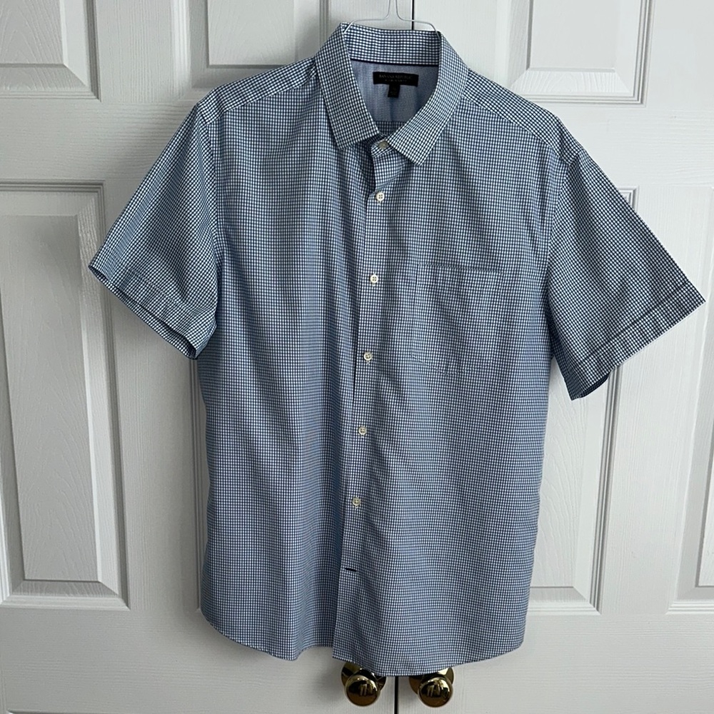 Banana Republic Blue NON IRON SLIM FIT Casual Button Down Shirt